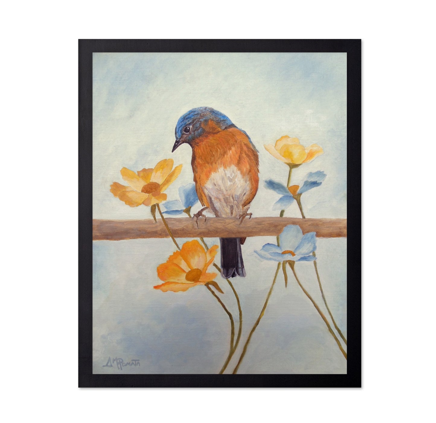 Bluebird On Floral Branch