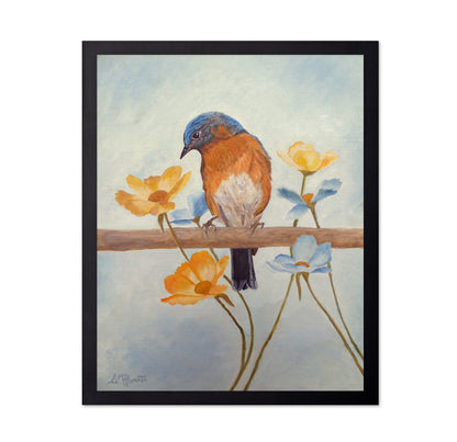 Bluebird On Floral Branch