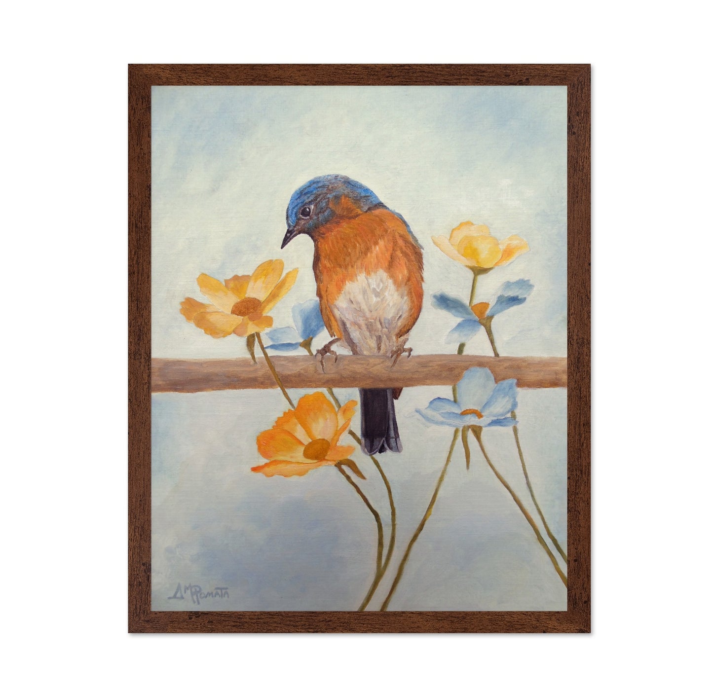 Bluebird On Floral Branch