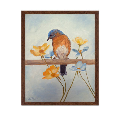 Bluebird On Floral Branch