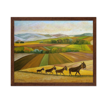 Donkeys Across Fields