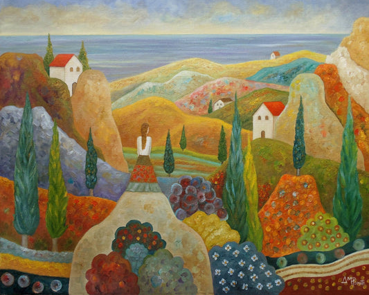Mediterranean Hillside Scene