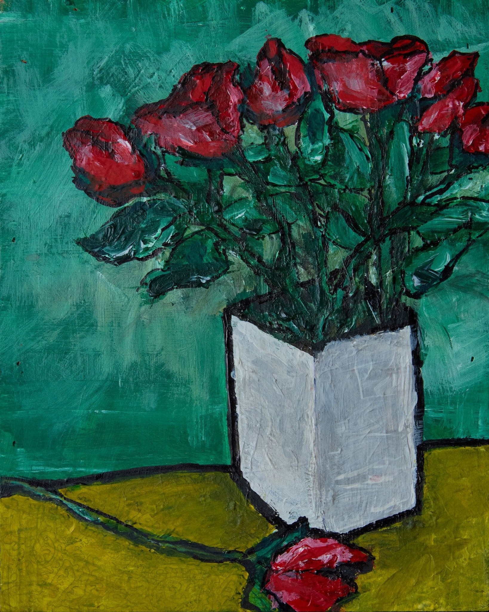 Red Roses In Vase