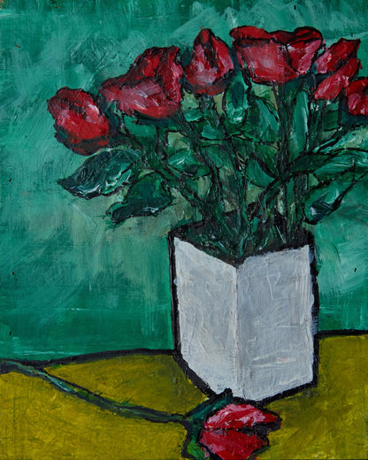 Red Roses In Vase