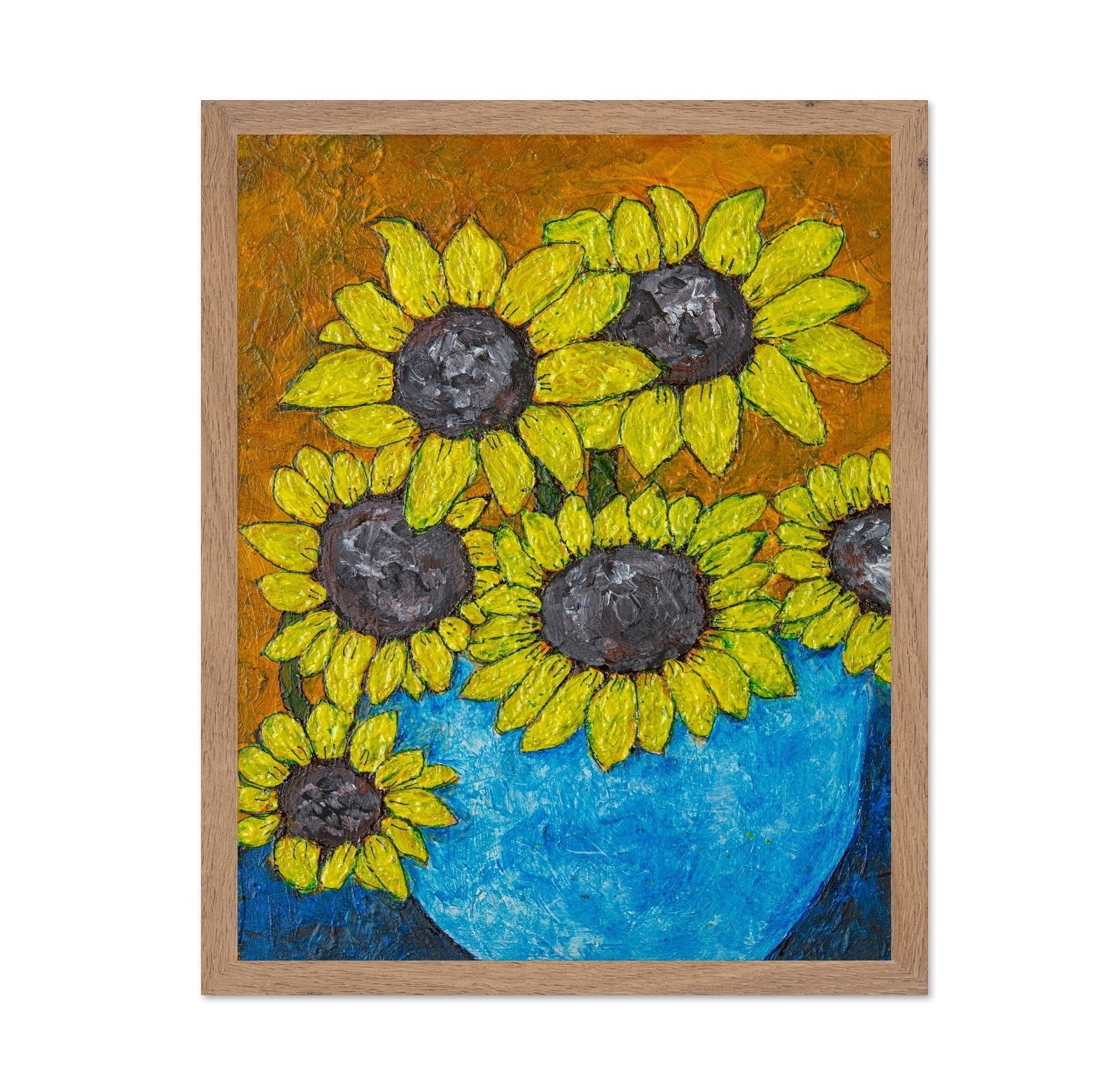 Sunflowers In Blue Vase