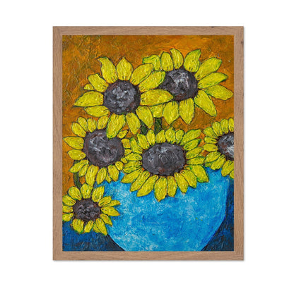 Sunflowers In Blue Vase