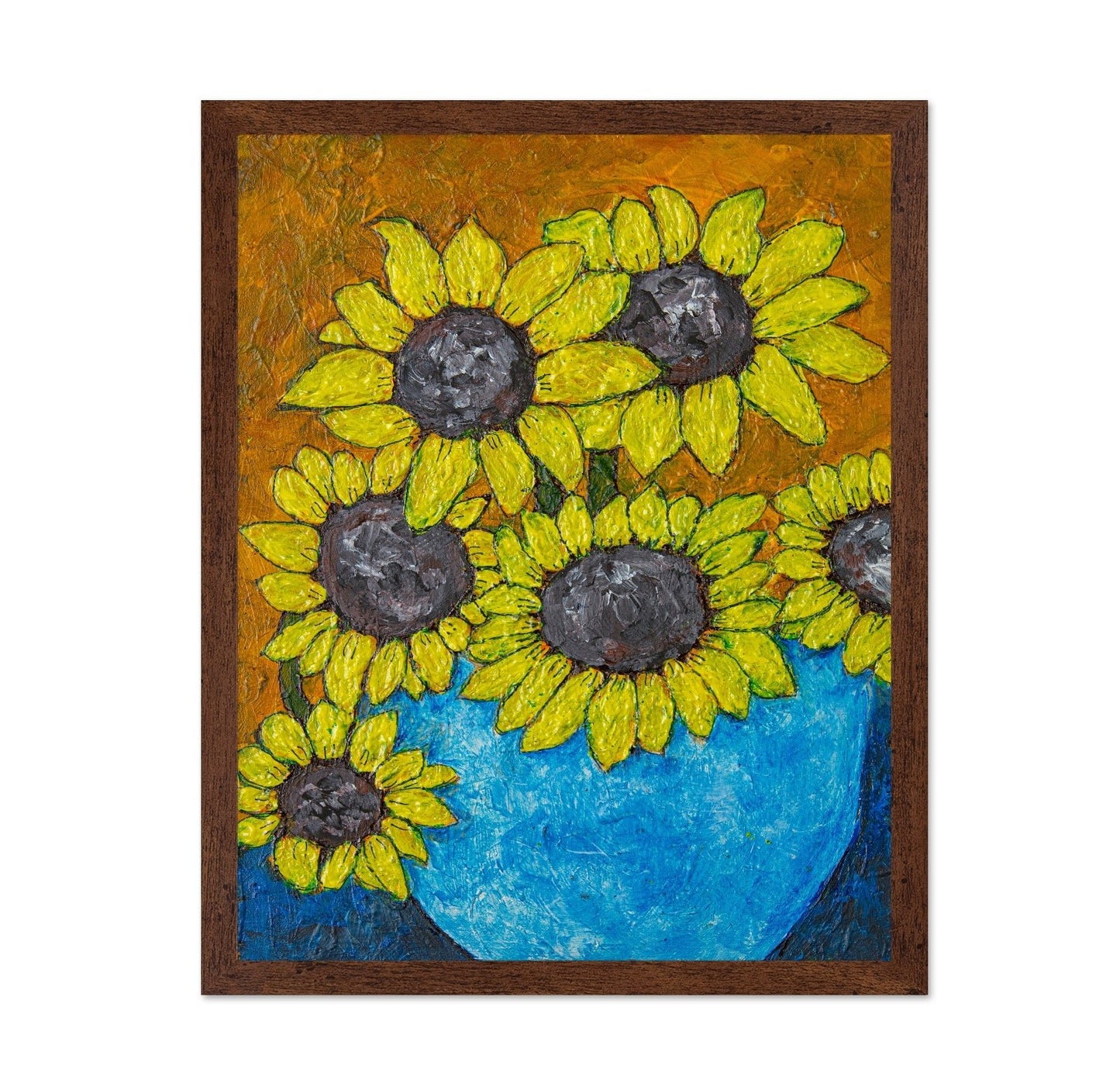 Sunflowers In Blue Vase