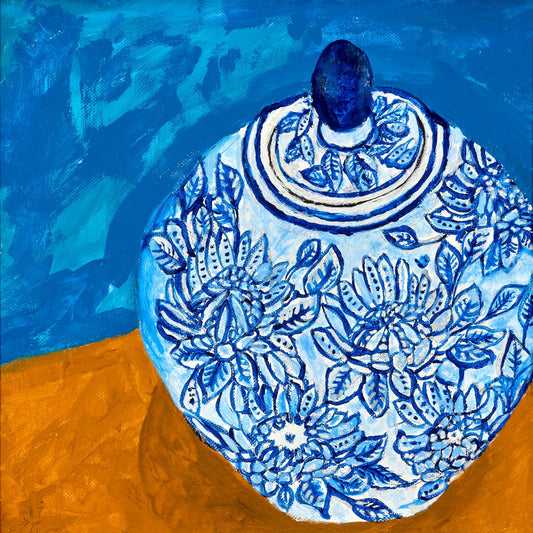 Blue Floral Vase No3