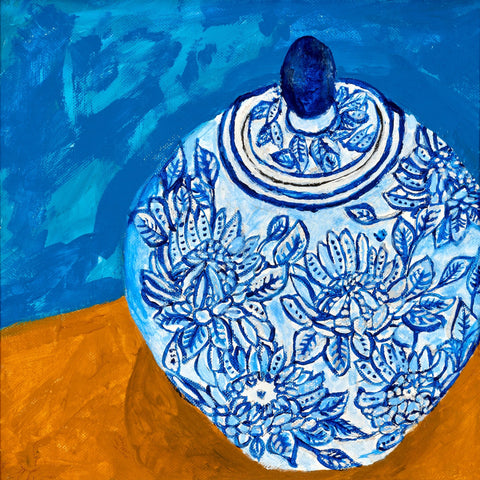 Blue Floral Vase No3