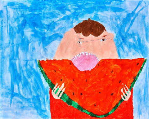 Boy Eating Watermelon