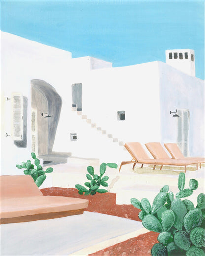 White Mediterranean Courtyard