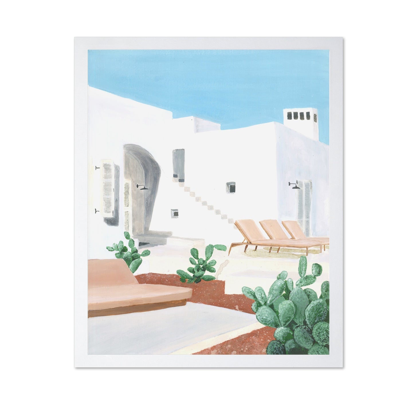 White Mediterranean Courtyard