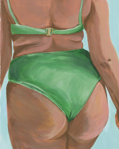 Green Bikini Back View