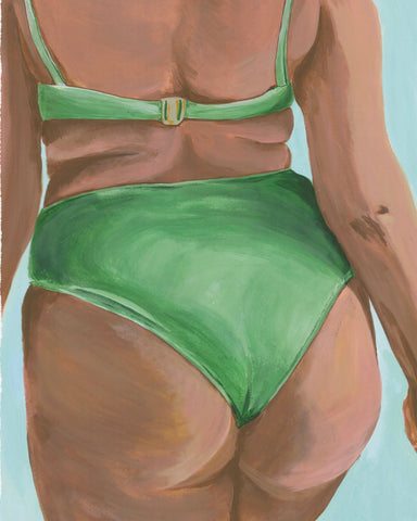 Green Bikini Back View