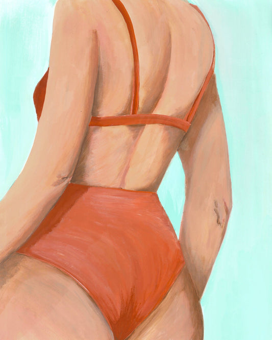 Orange One Piece Back View