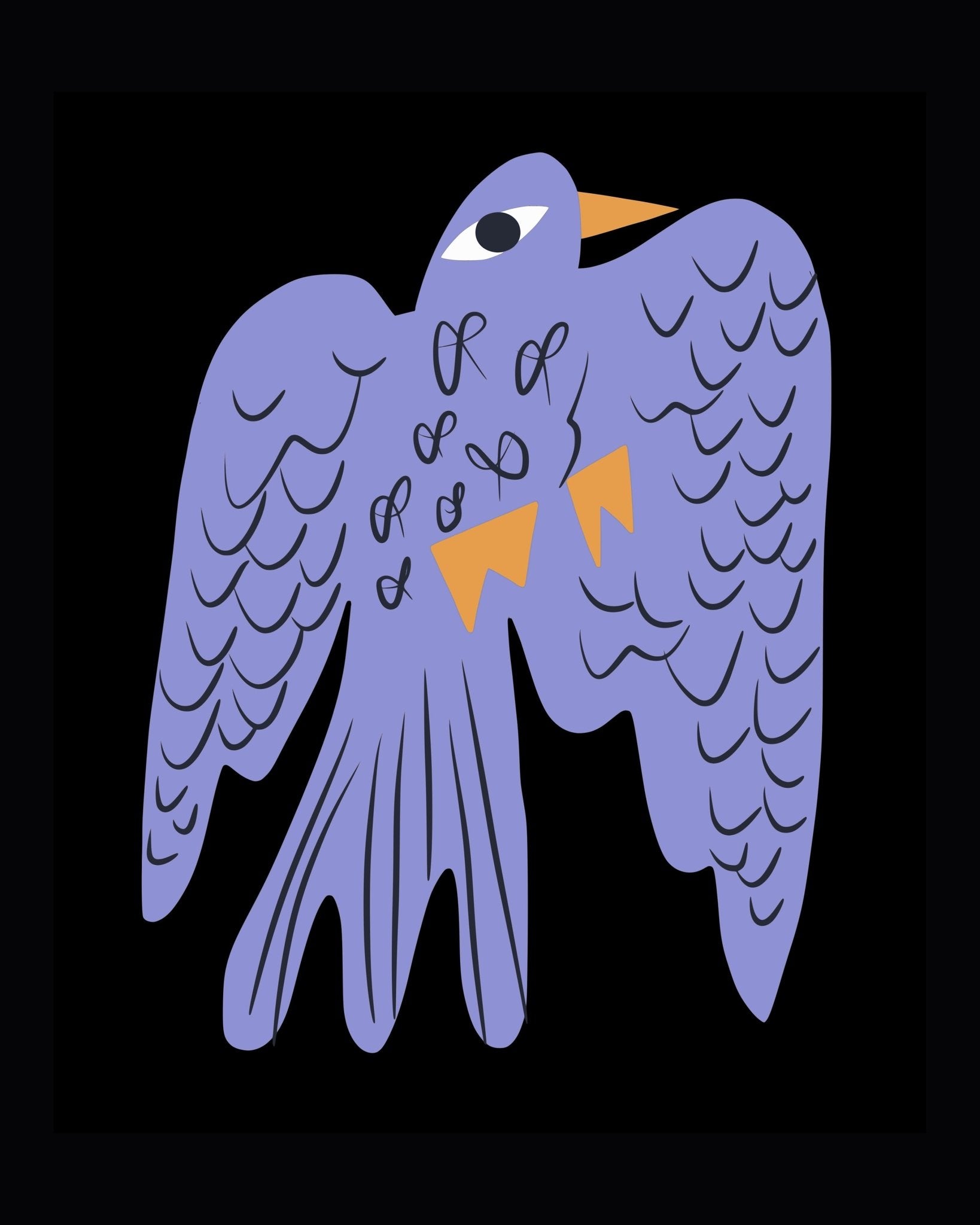 Stylized Purple Bird