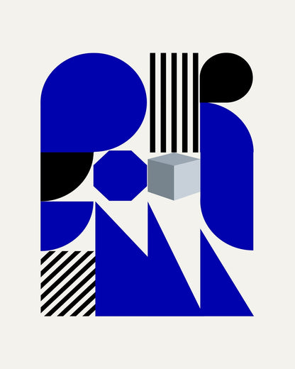 Geometric Blue Composition