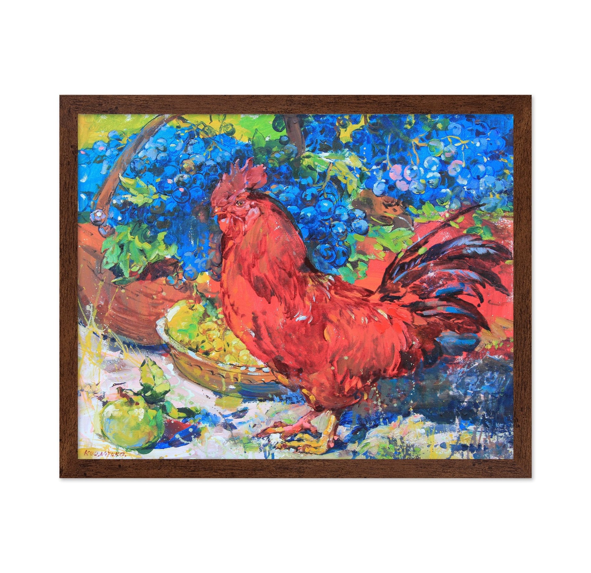 Rooster And Grapes