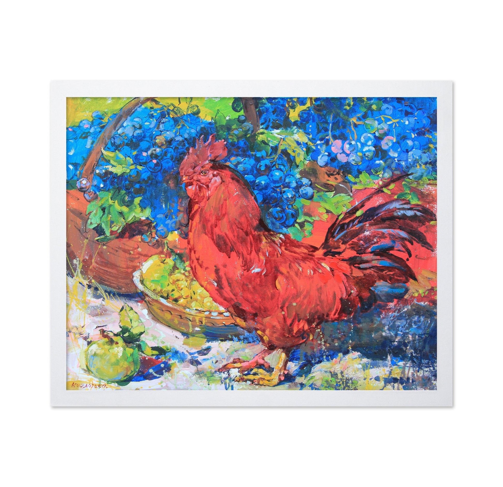 Rooster And Grapes