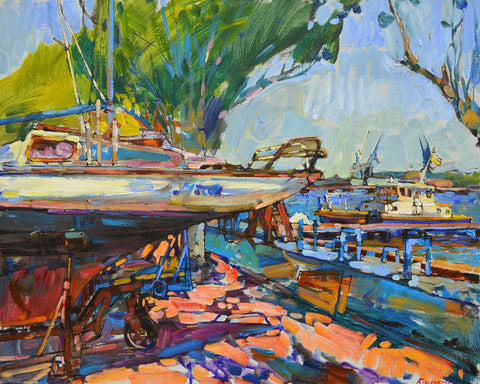 Harbor Boats Scene No3