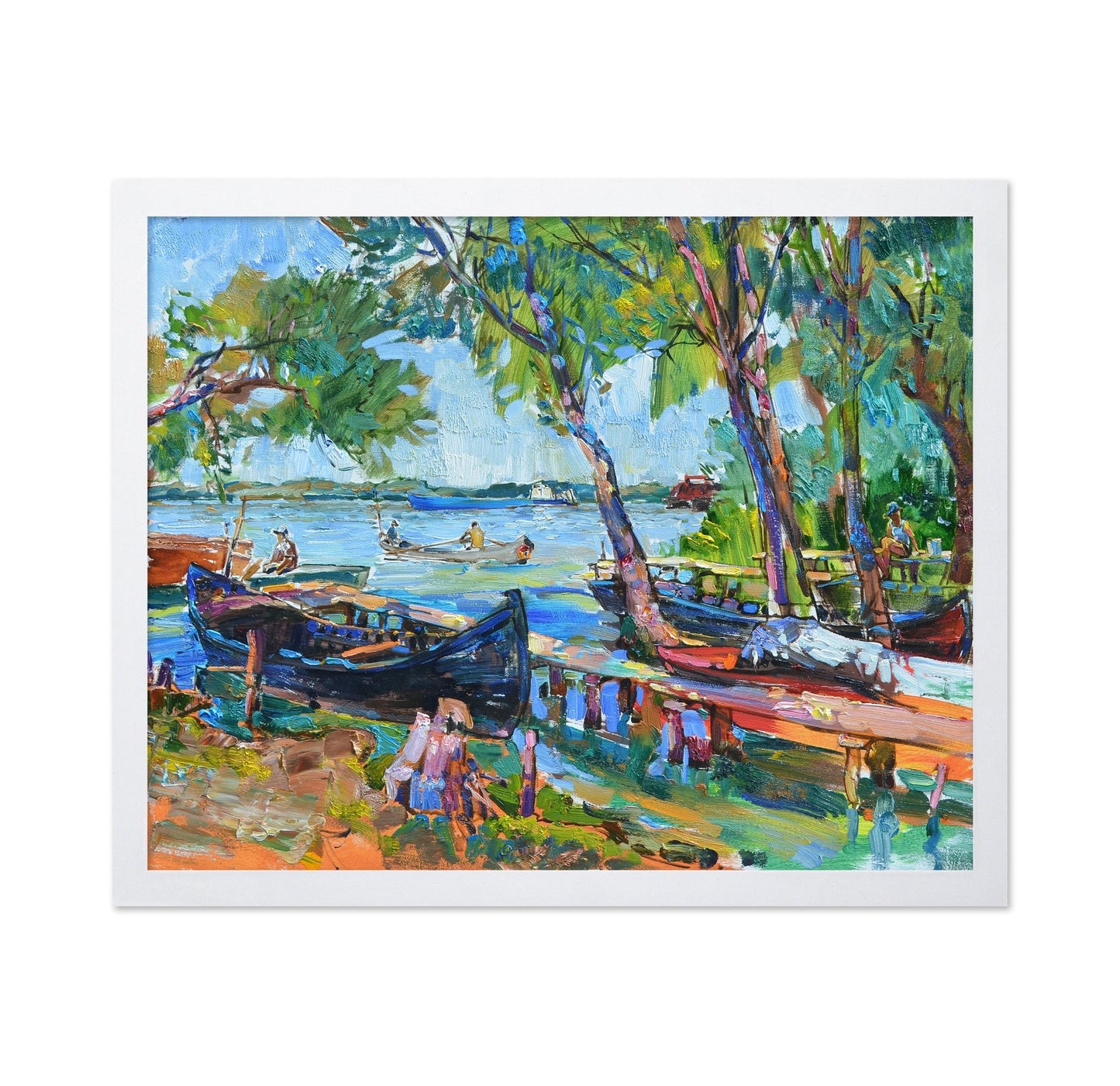 Riverboats Under Trees