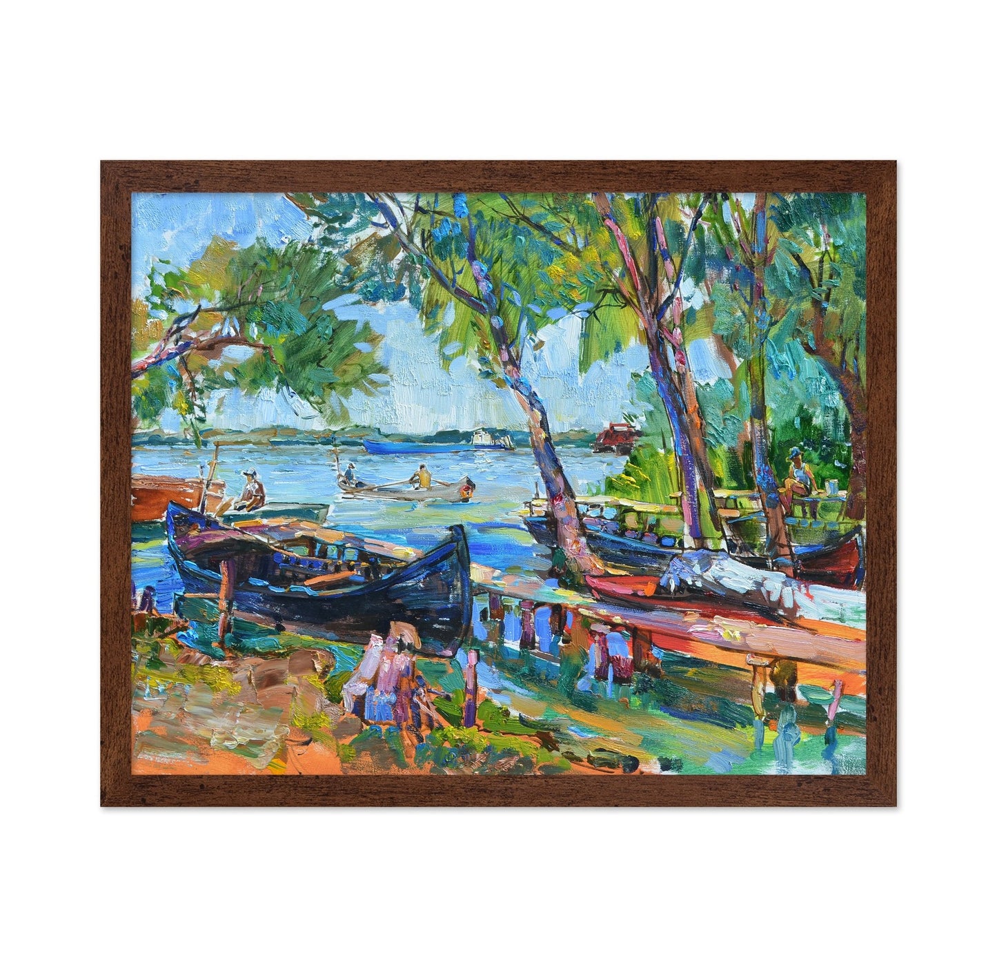 Riverboats Under Trees