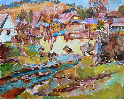 Countryside Stream Village