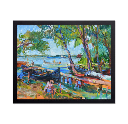 Riverside Boats Scene