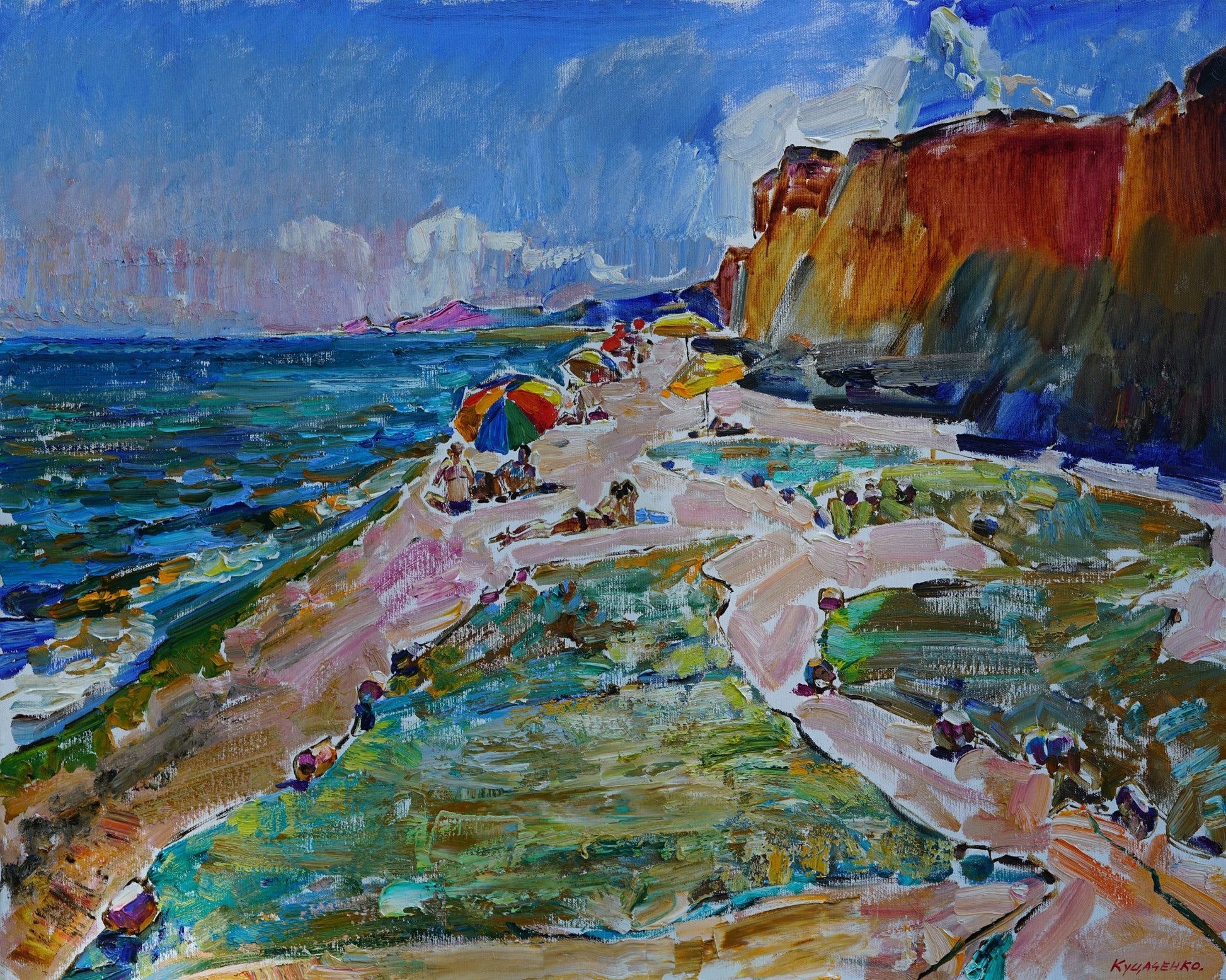 Coastal Cliff Beach Scene