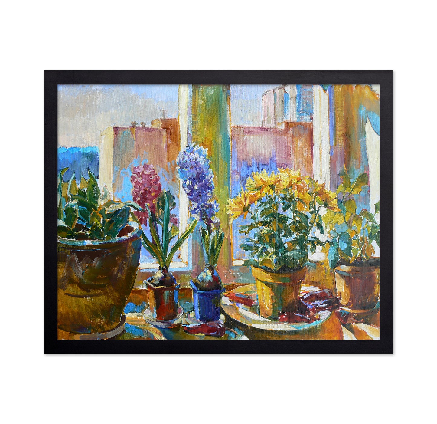 Sunlit Window Flowers