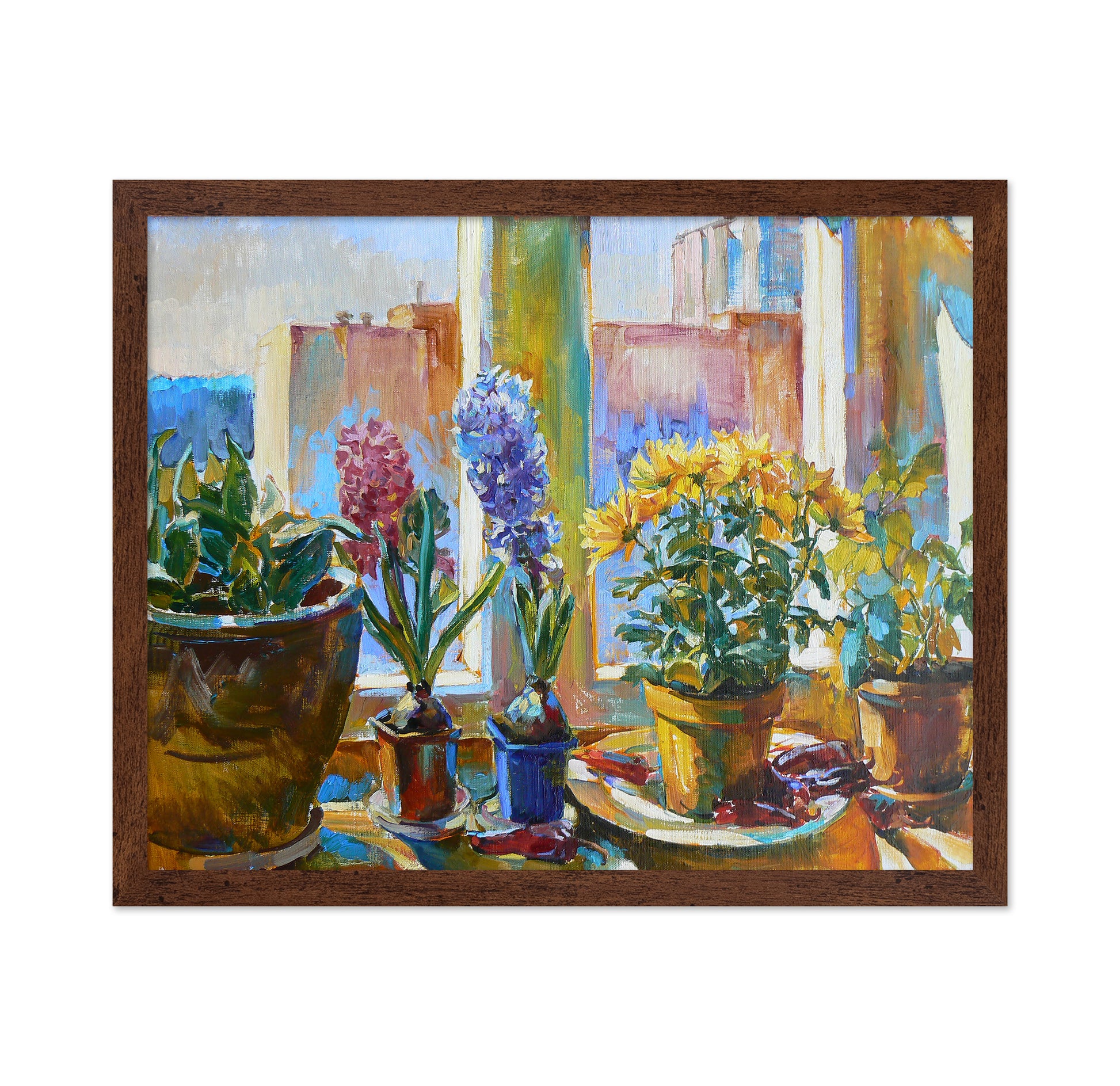 Sunlit Window Flowers