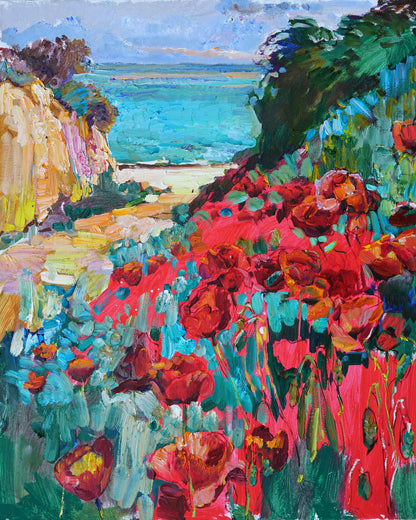 Coastal Floral Cliffs