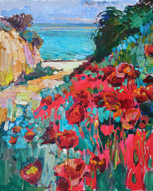 Coastal Floral Cliffs