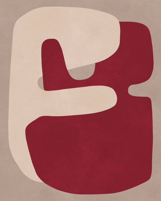 Red Cream Abstract Form