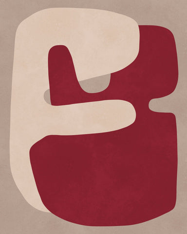Red Cream Abstract Form