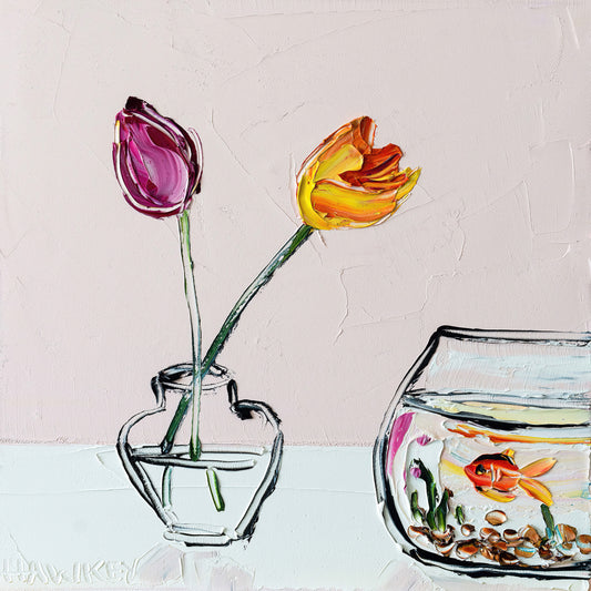 Tulips And Fish Bowl