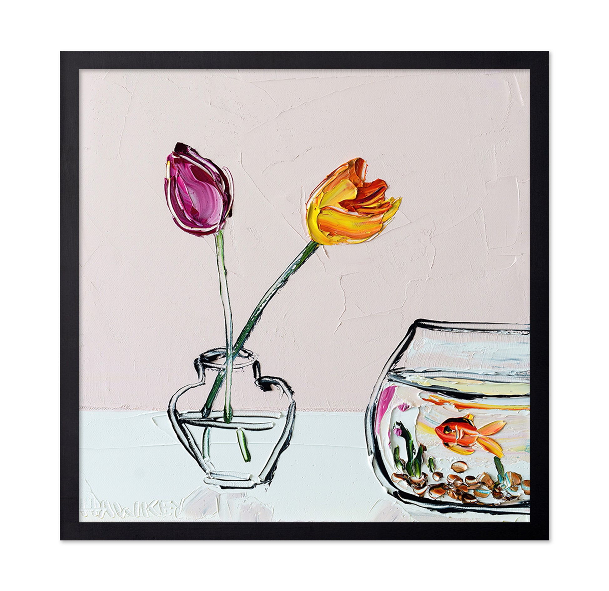 Tulips And Fish Bowl