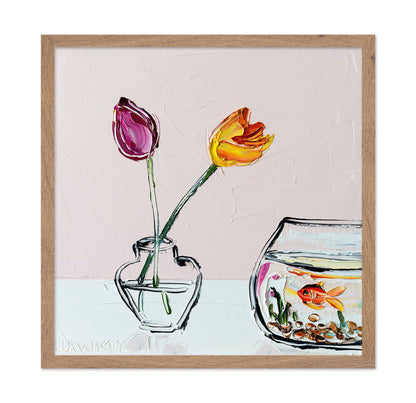 Tulips And Fish Bowl