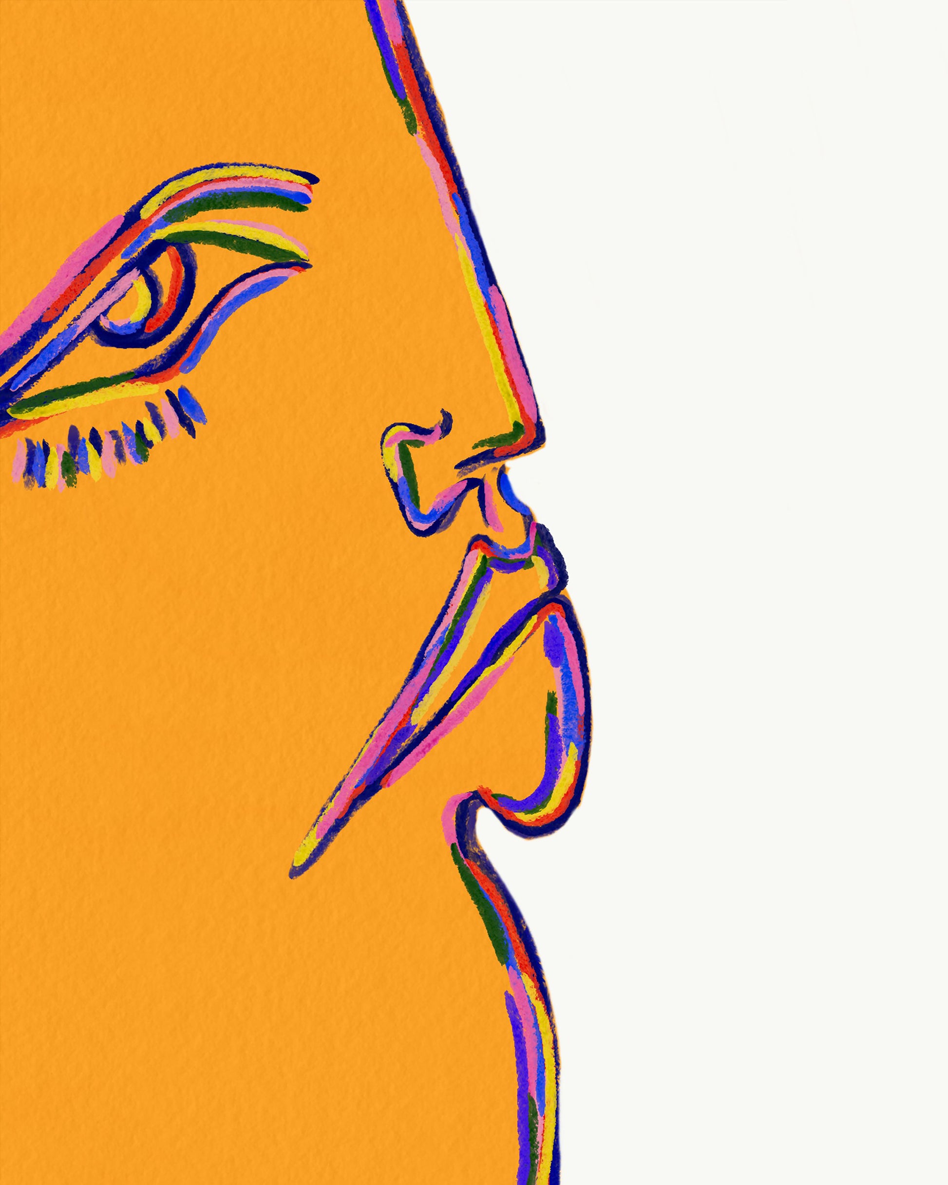 Rainbow Face Outline
