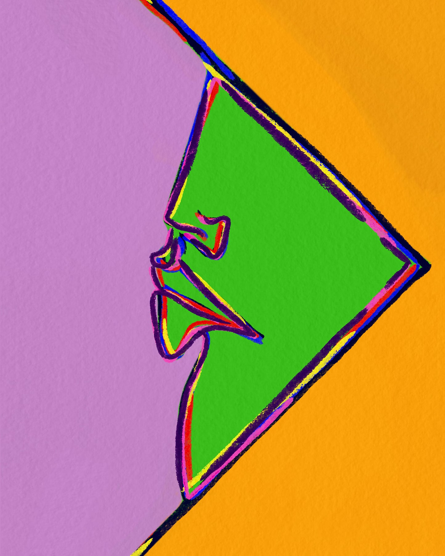 Neon Face Profile