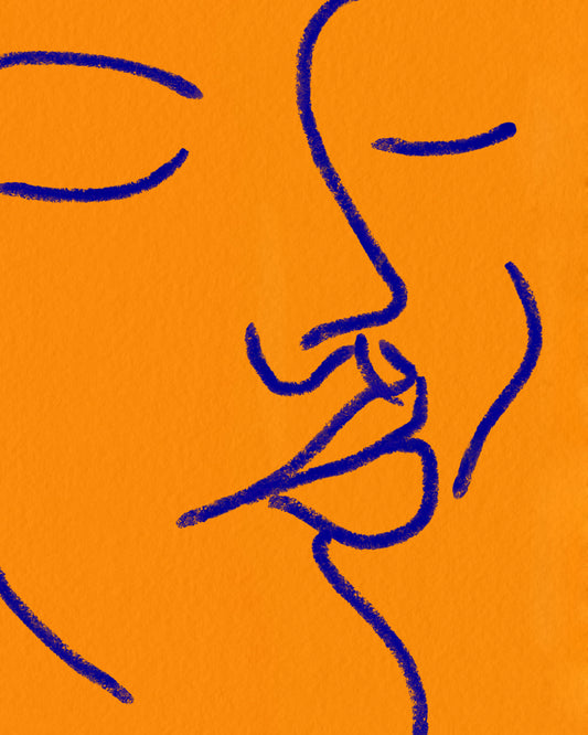 Orange Blue Face