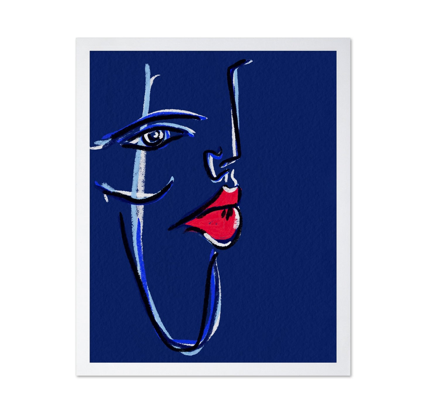 Blue Face Outline