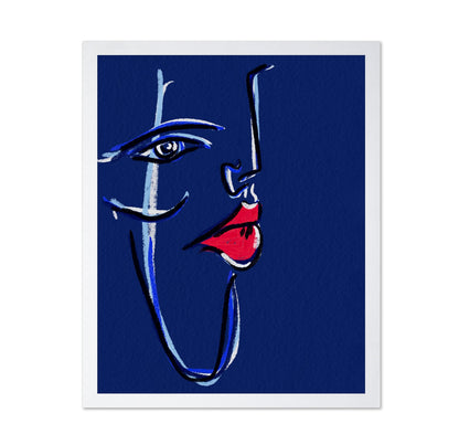 Blue Face Outline