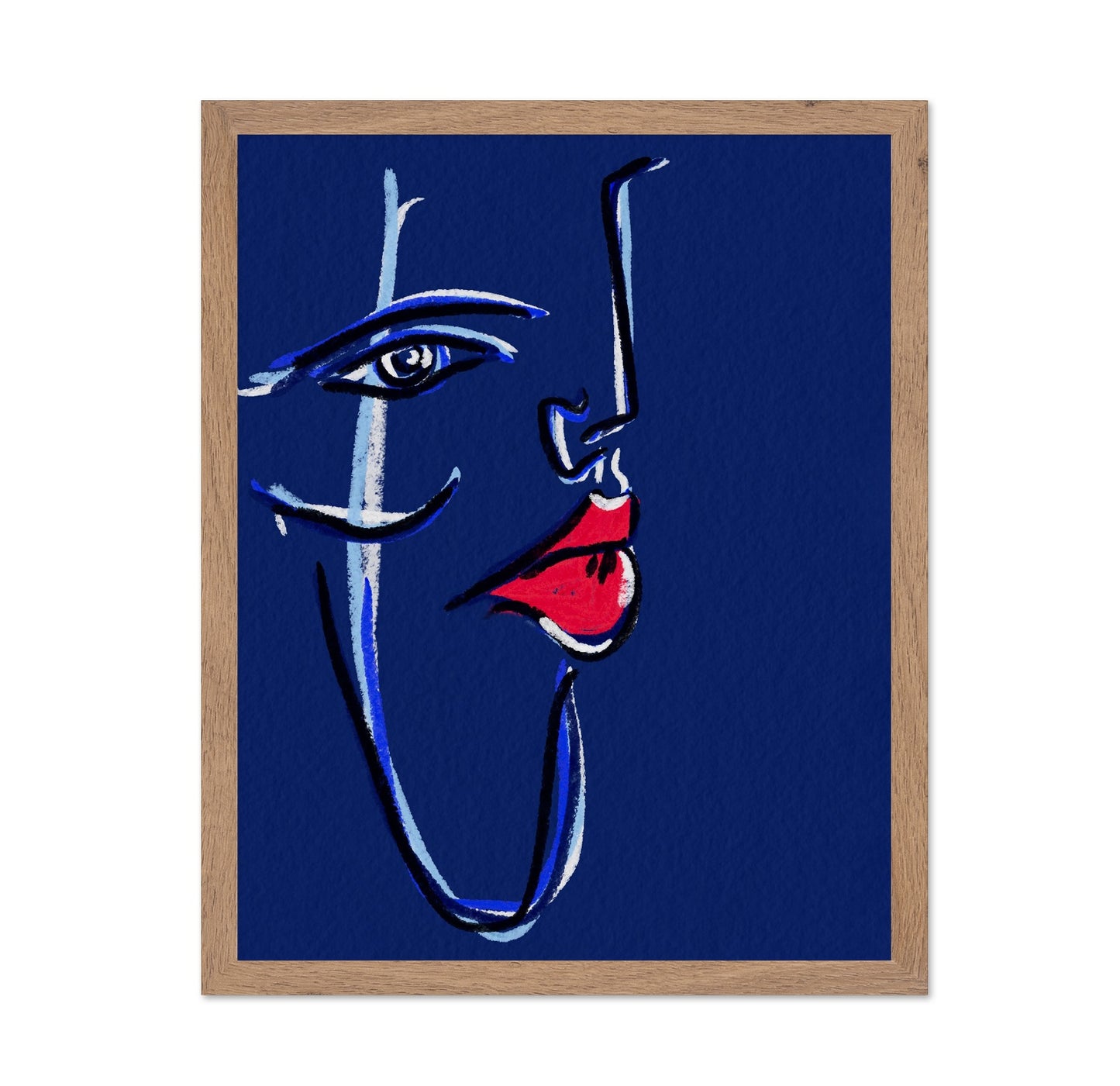 Blue Face Outline