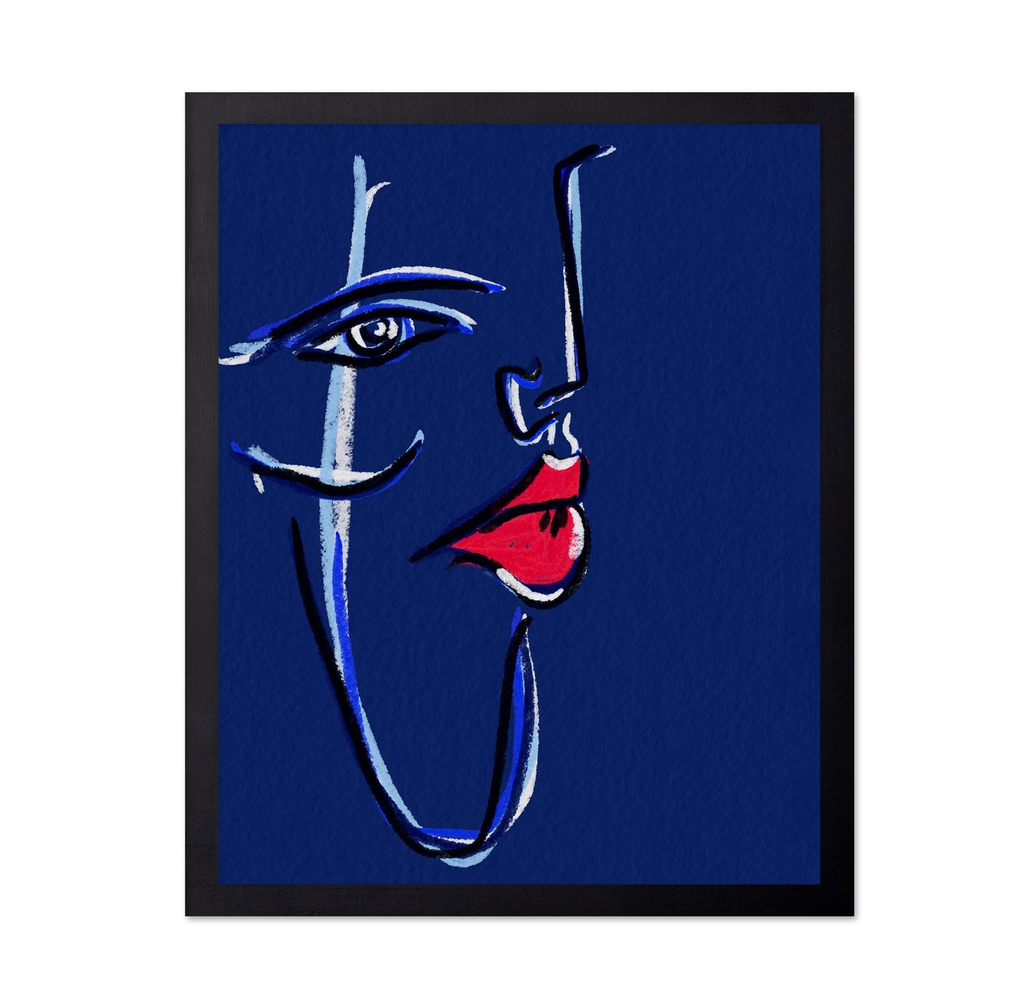 Blue Face Outline