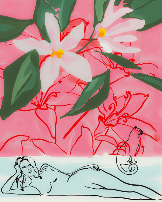 Floral Reclining Woman