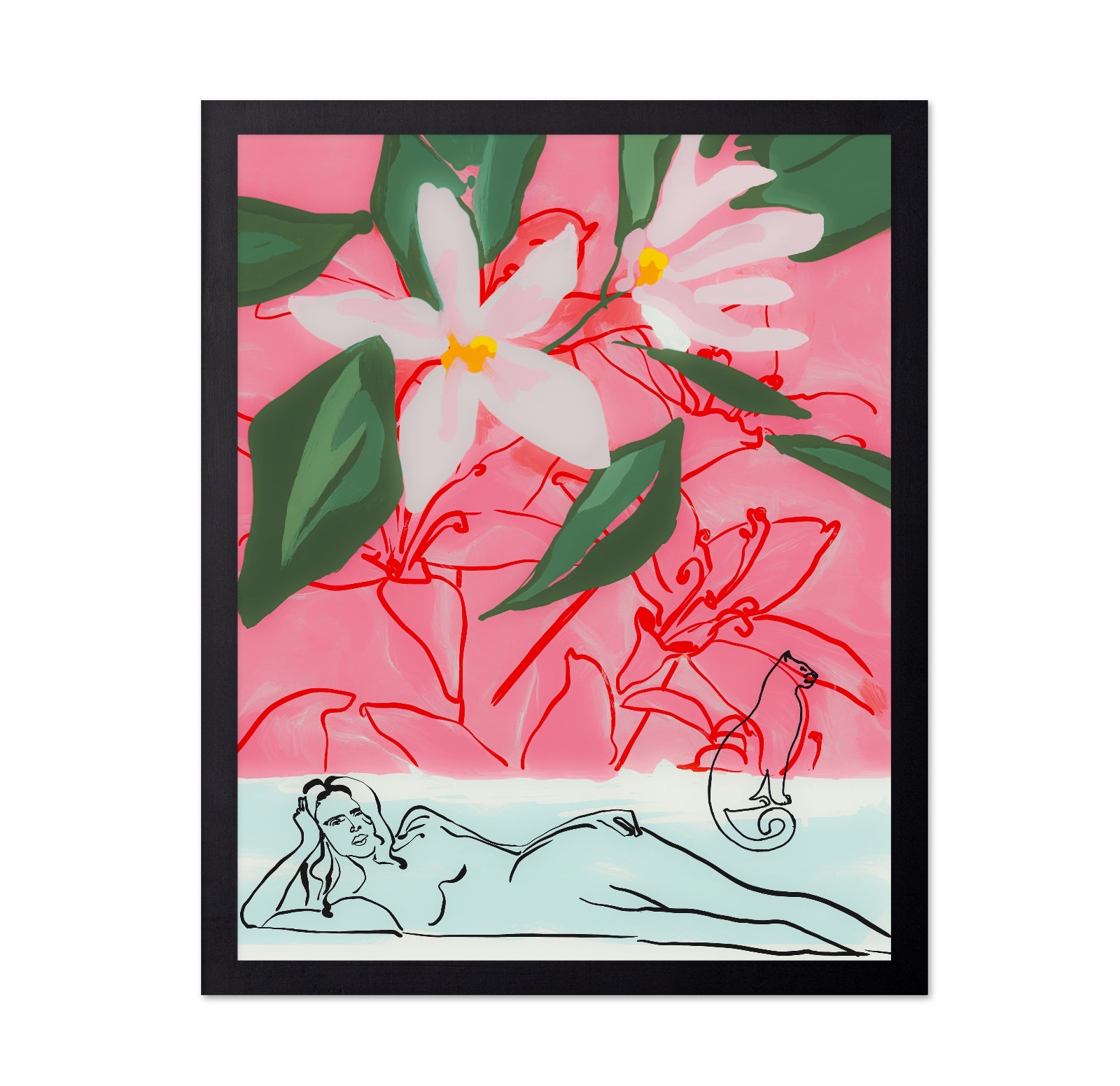 Floral Reclining Woman