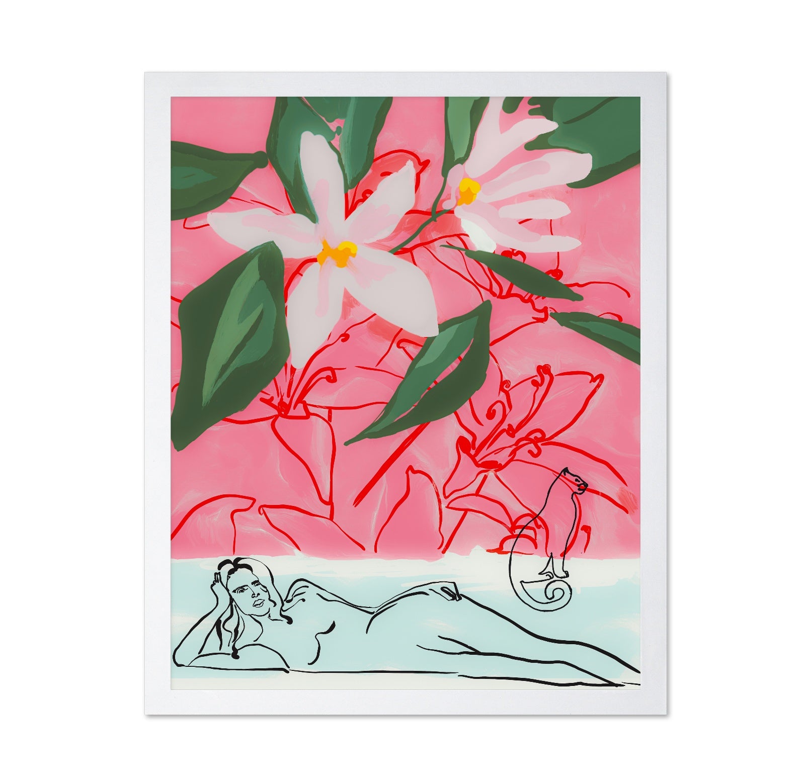 Floral Reclining Woman