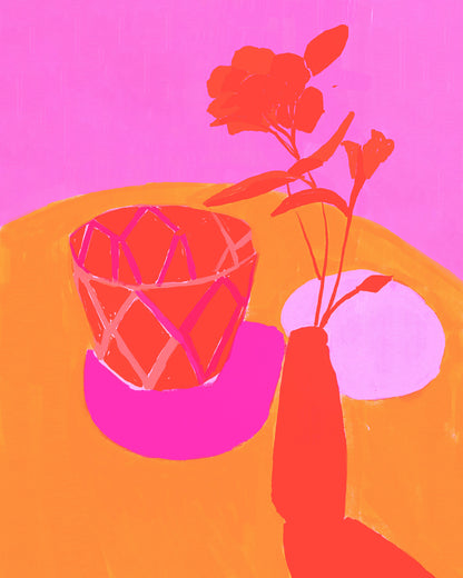 Neon Floral Still Life
