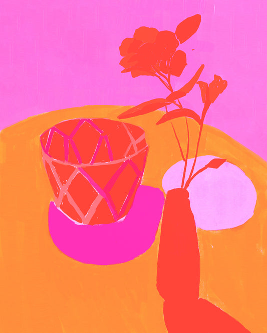 Neon Floral Still Life